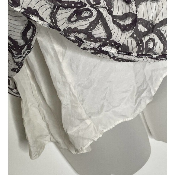 Sine Silk Overlay Sleeveless Top Blouse Chain Link Print Plum and Cream‎ Medium - Picture 4 of 9